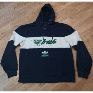 Adidas Notre Dame Fighting Irish Hoodie Mens Extra Large Henley Sweatshirt Leaf